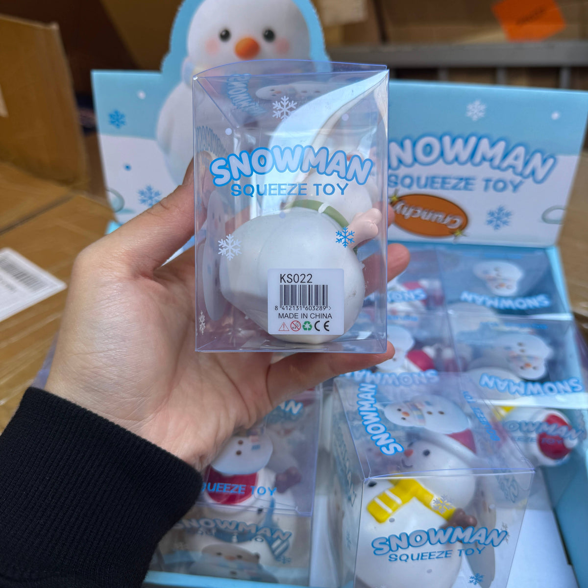 Crunchy Christmas Snowman Squishy 12/pk | A011