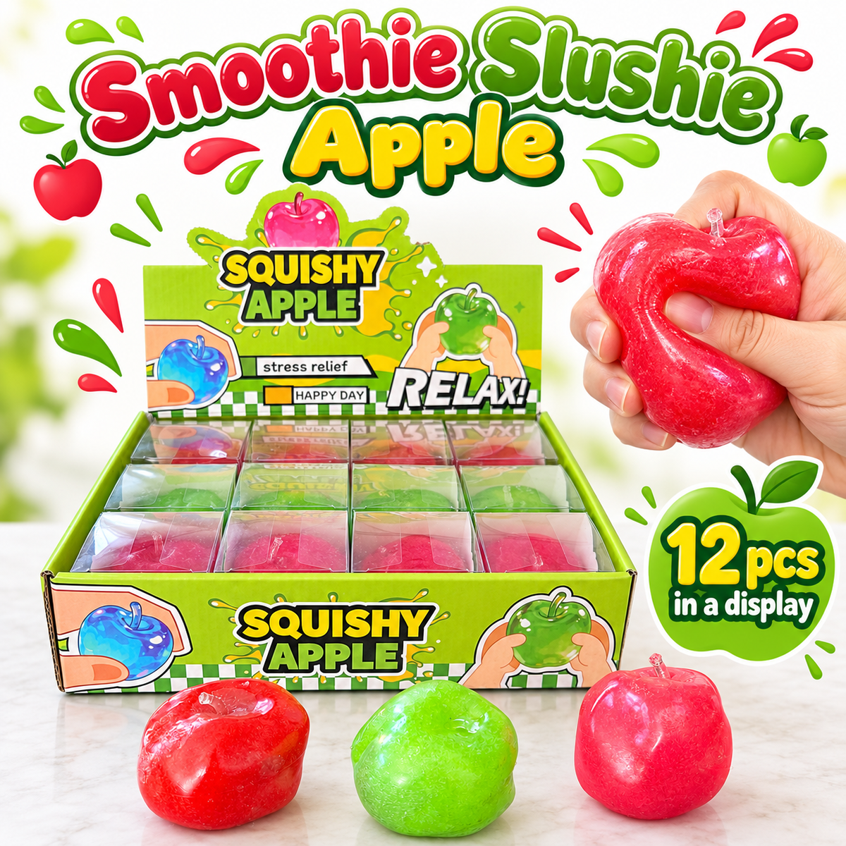 Smoothie Slushie Apple — Squishy Apple Stress Toy