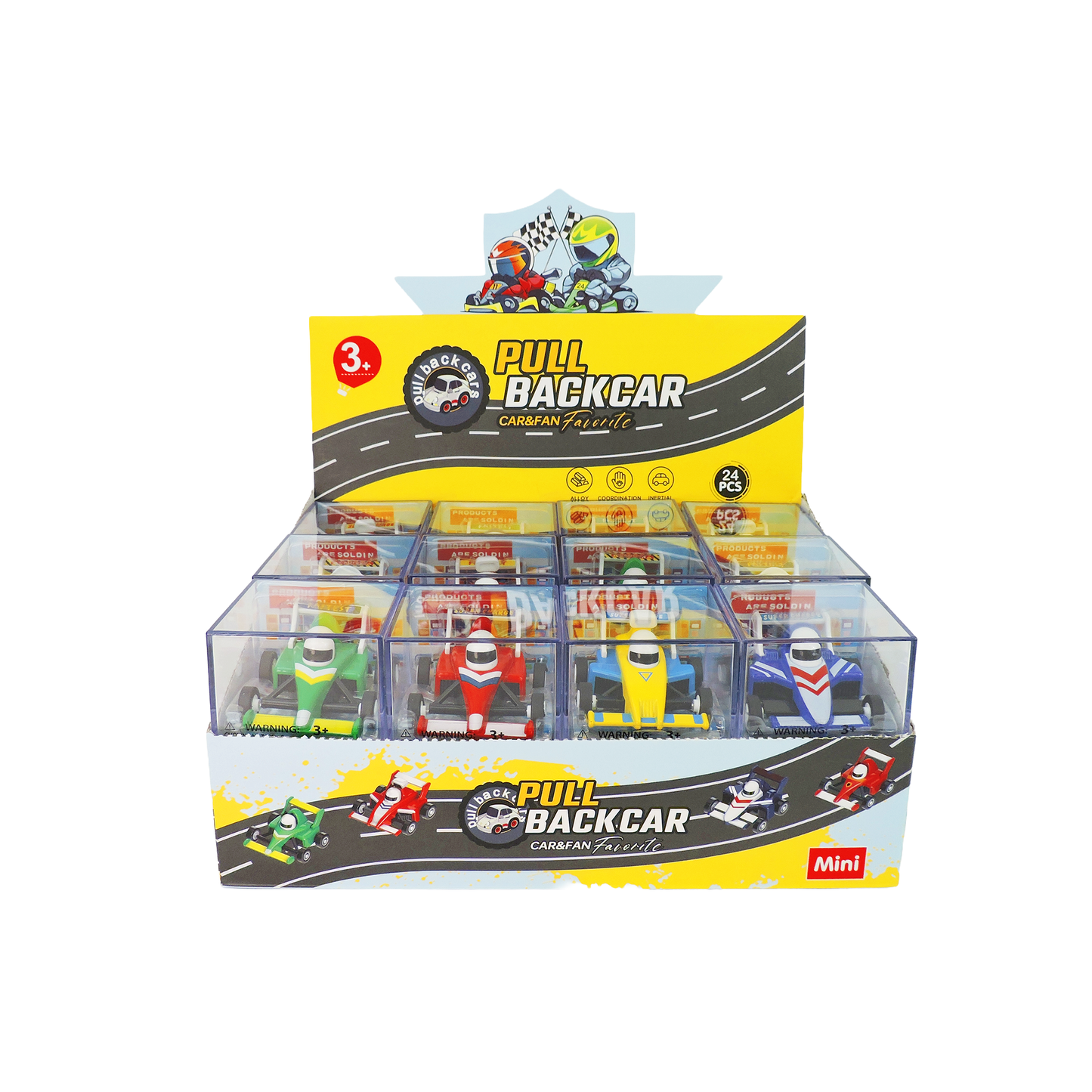 Rollin’ Diecast Pull-Back Racing Car in Clear Box