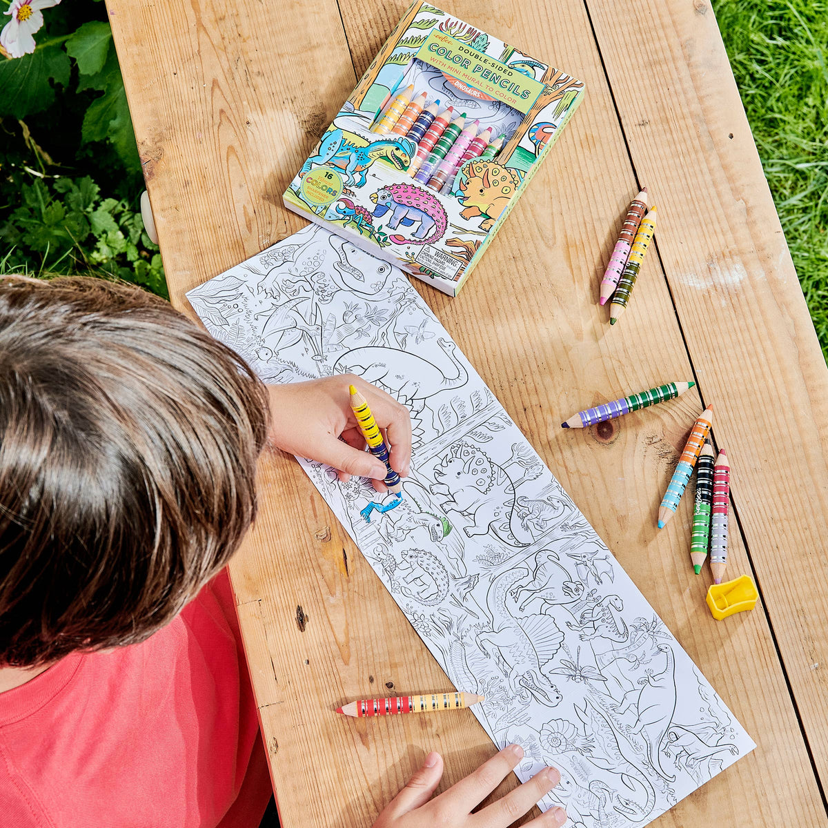 Dinosaur Biggie Pencils with Fold-Out Mini Mural Bundle