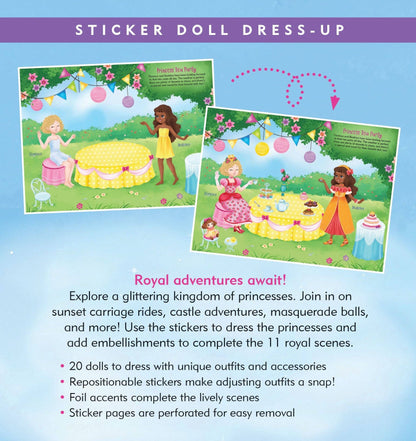 STICKER DOLL DRESS-UP BK PRINCESSES