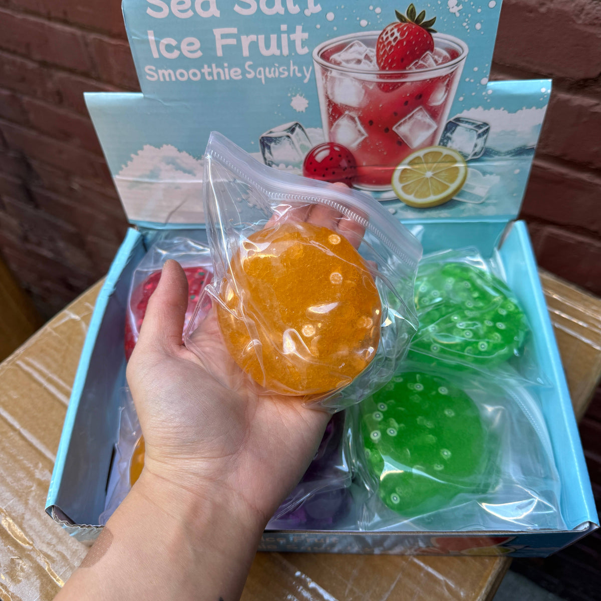 Mixed Fruit Icy Slushy Ball Squishy w/Charms 12/pk | A009