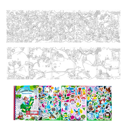 Fairies and Tales Fold-Out Coloring Book with Stickers