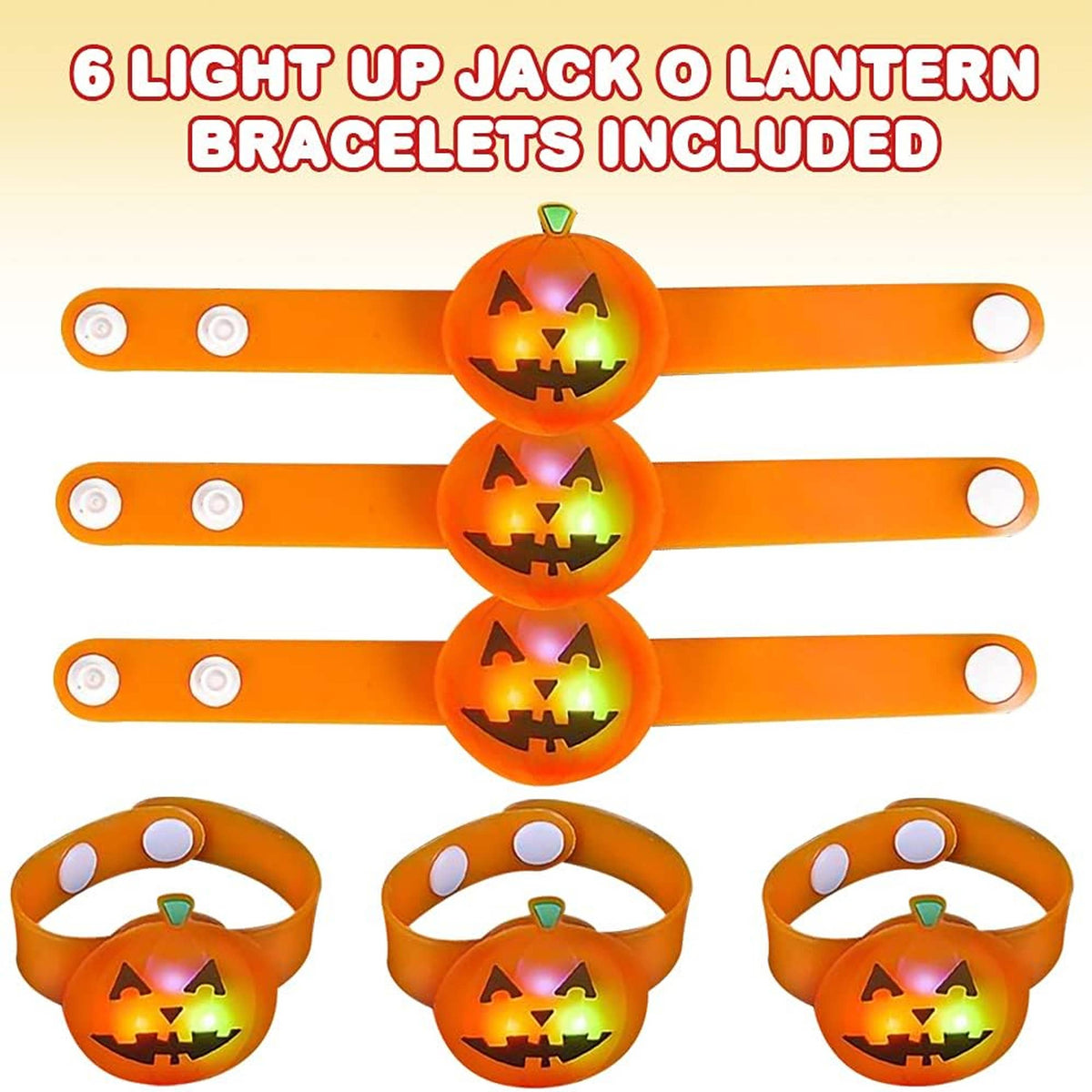 Halloween Pumpkin Light & Glow Up Kid Snap Bracelet