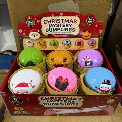 WRAPPED Christmas Themed Solid Dumpling Toy 12/pk | A006