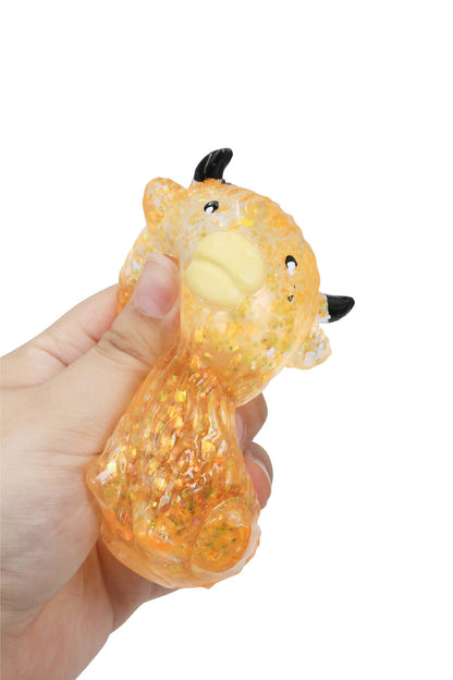 Baby Highland Cow Glitter Thick Maltose Putty Filled Squishy