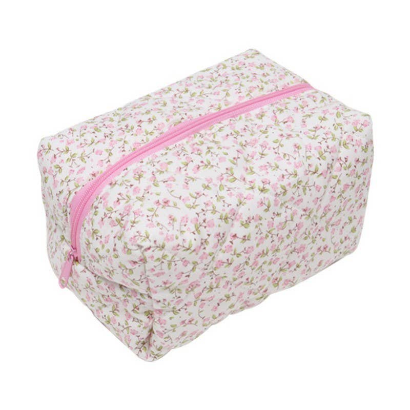 DITSY QUILTED COTTON FLORAL COSMETIC POUCH BAG | AST.
