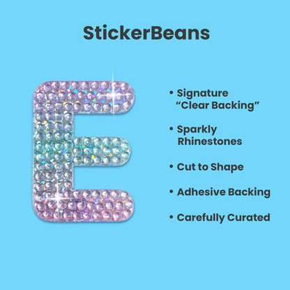 Letter E 2" Rhinestone Sticker