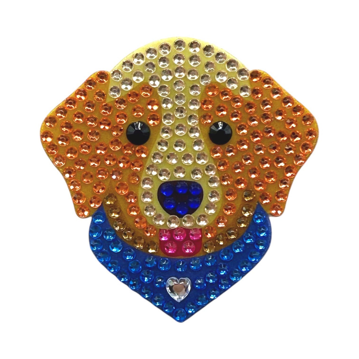 Sunny Golden Retriever Rhinestone Sticker 2" Cut to Shape