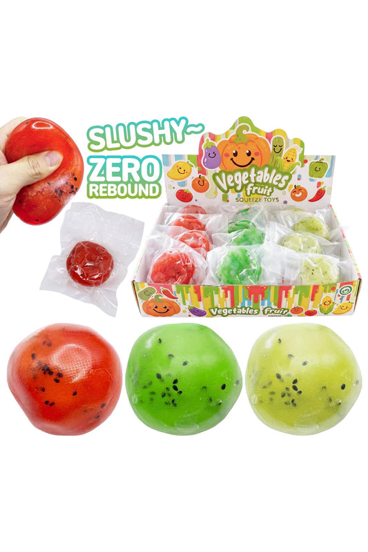 Assorted Fruit Granular Slushy Zero Rebound TPR Squishy Ball