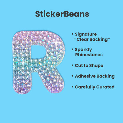 Letter R 2" Rhinestone Sticker