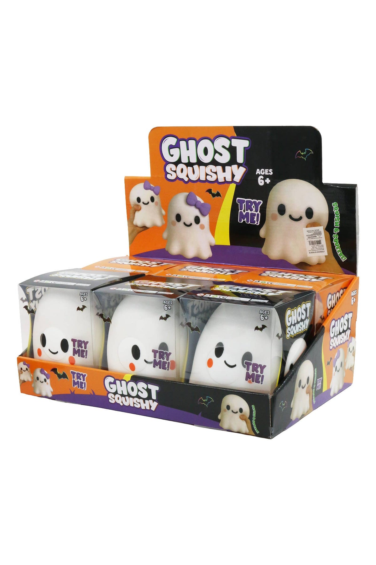 JUMBO 6 Inch Halloween Ghost Fluffy Slime Filled Squishy