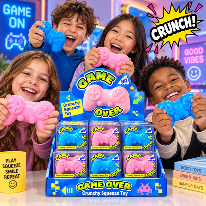 Game Over Crunchy Squeeze Toy — ASMR Game Controller Squishy