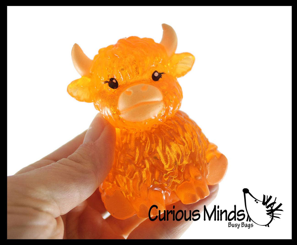 Highland Cow Shaped Ball - Thick Glue/Gel Syrup Molasses Stretch Ball Maltose- Ultra Squishy and Moldable Slow Rise Relaxing Sensory Fidget Stress Toy