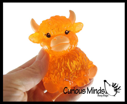 Highland Cow Shaped Ball - Thick Glue/Gel Syrup Molasses Stretch Ball Maltose- Ultra Squishy and Moldable Slow Rise Relaxing Sensory Fidget Stress Toy