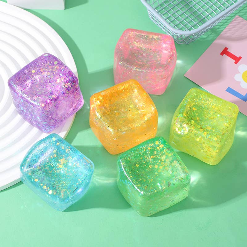 5cm Maltose glitter Cube squishy Toy Stress Relief ball Toy