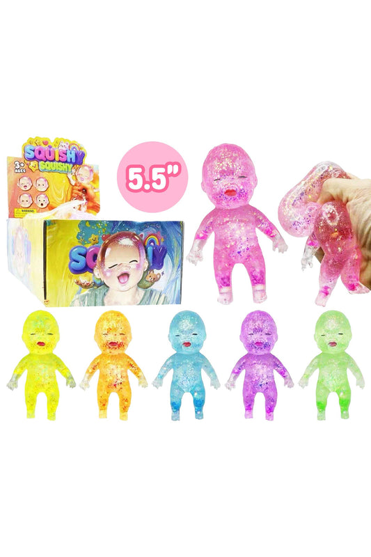 Sleepy Baby Glitter Maltose Putty Filled Squishy - 5.5 Inch