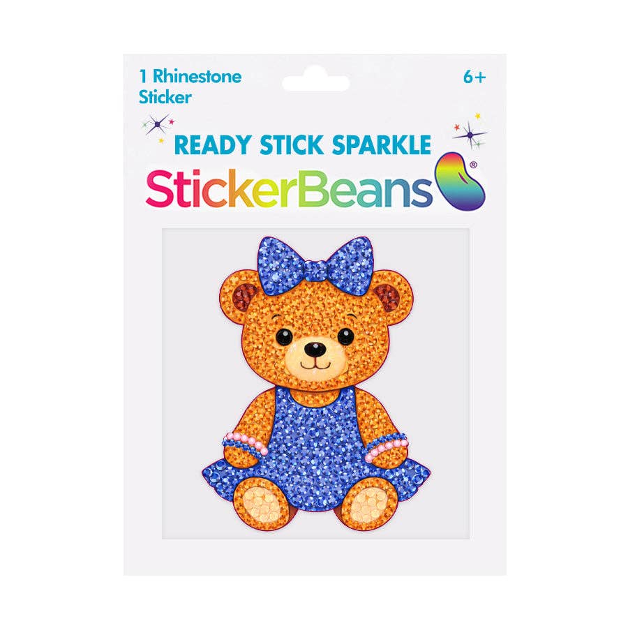 Blue Cheer Bear 5" Rhinestone Sticker
