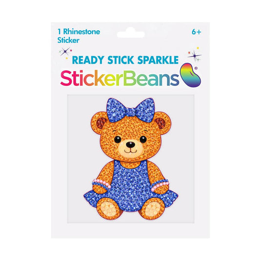 Blue Cheer Bear 5" Rhinestone Sticker