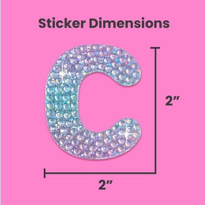 Letter C 2" Rhinestone Sticker