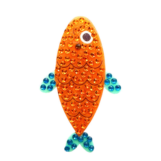 Good Luck Fish 2" Rhinestone Sticker