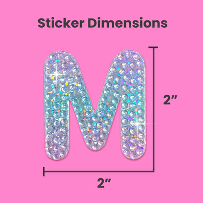 Letter M 2" Rhinestone Sticker