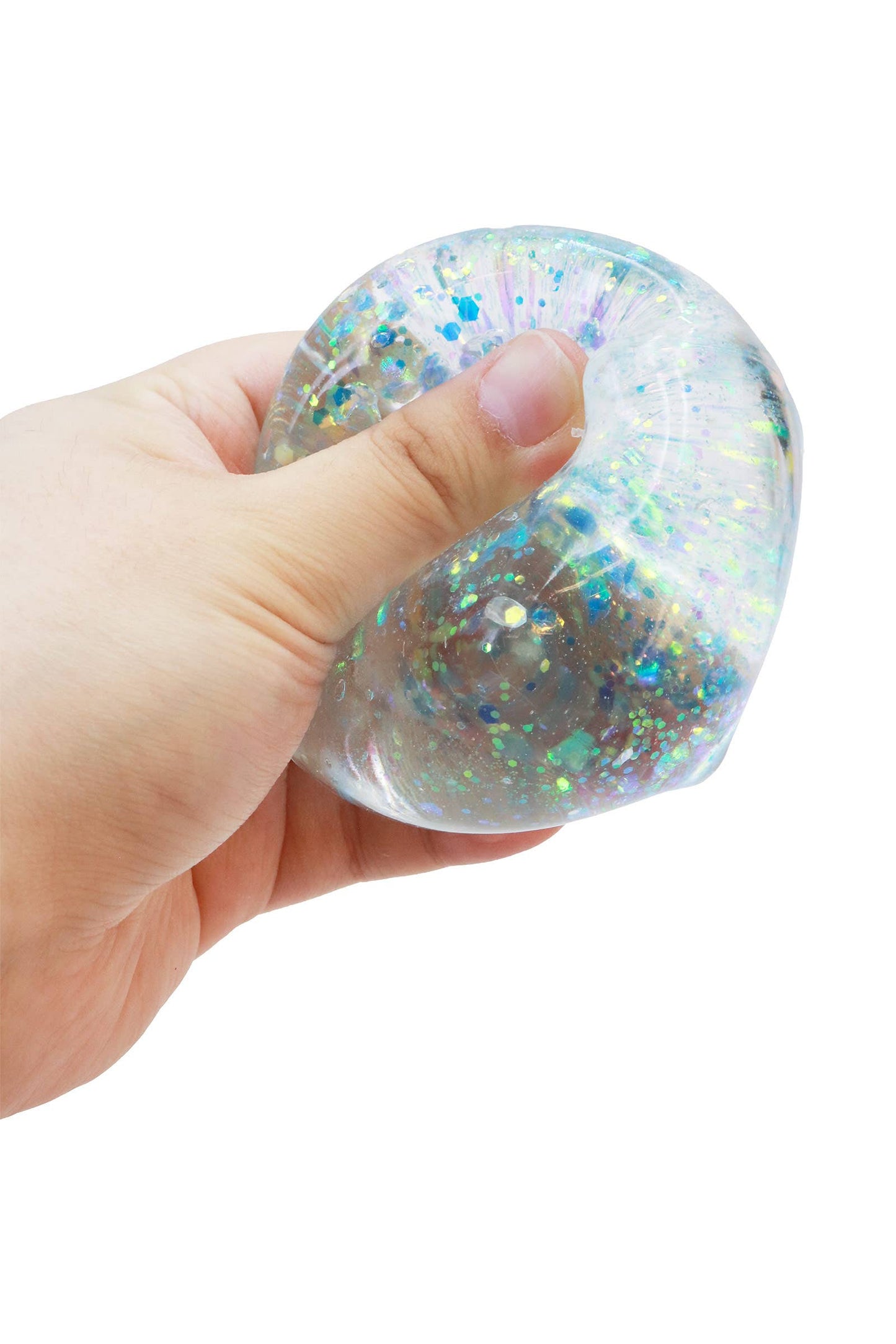 Shimmery Glitter Cube Putty Filled Squishy - 12 Pcs