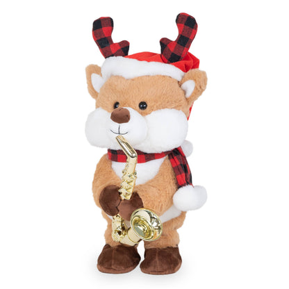 Jazzy Antlers (Animated Saxophone Musical Reindeer Plush Toy