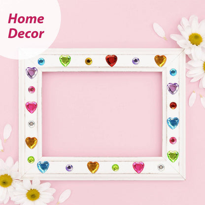 Wrapables 327pcs Acrylic Self Adhesive Crystal Rhinestone Gem Stickers, DIY, Arts & Crafts Supplies (3 sheets), Hearts