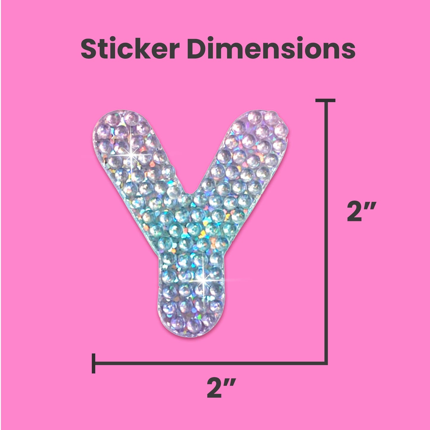 Letter Y 2" Rhinestone Sticker