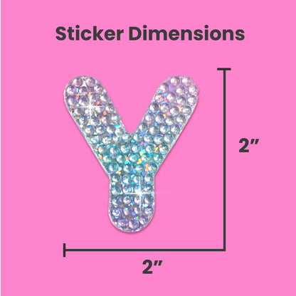 Letter Y 2" Rhinestone Sticker