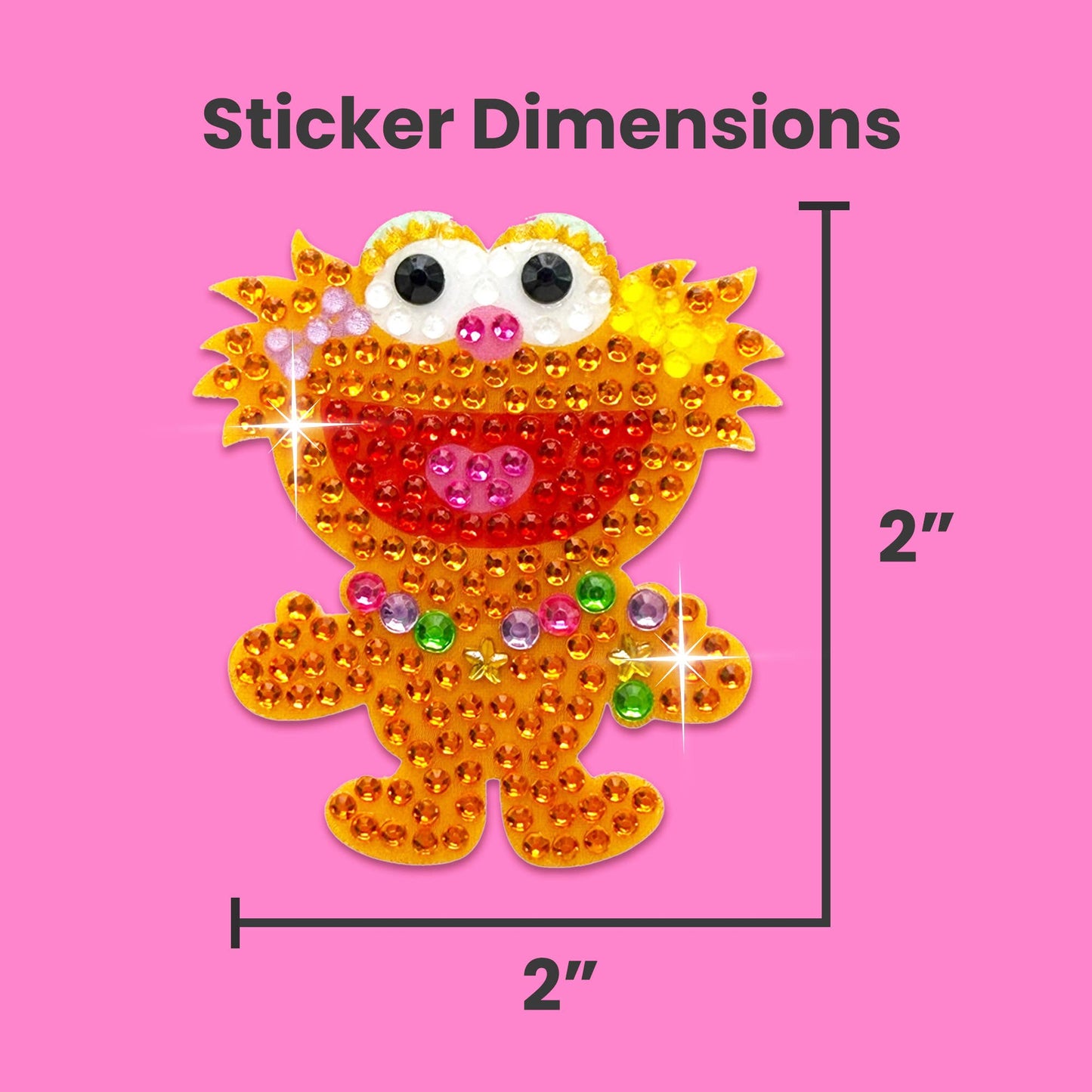 Sesame Street Pals Set of 4 2" Rhinestone Stickers