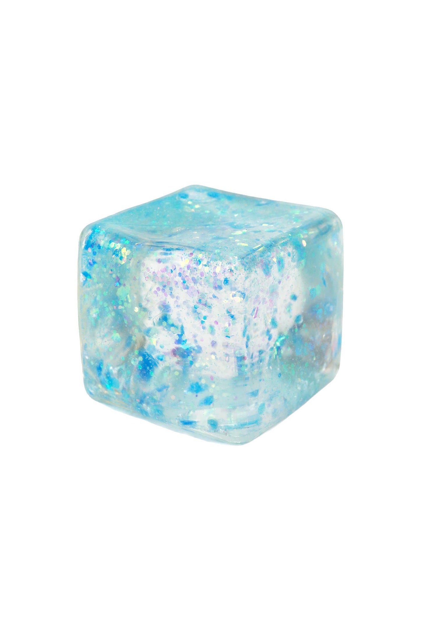 Shimmery Glitter Cube Putty Filled Squishy - 12 Pcs