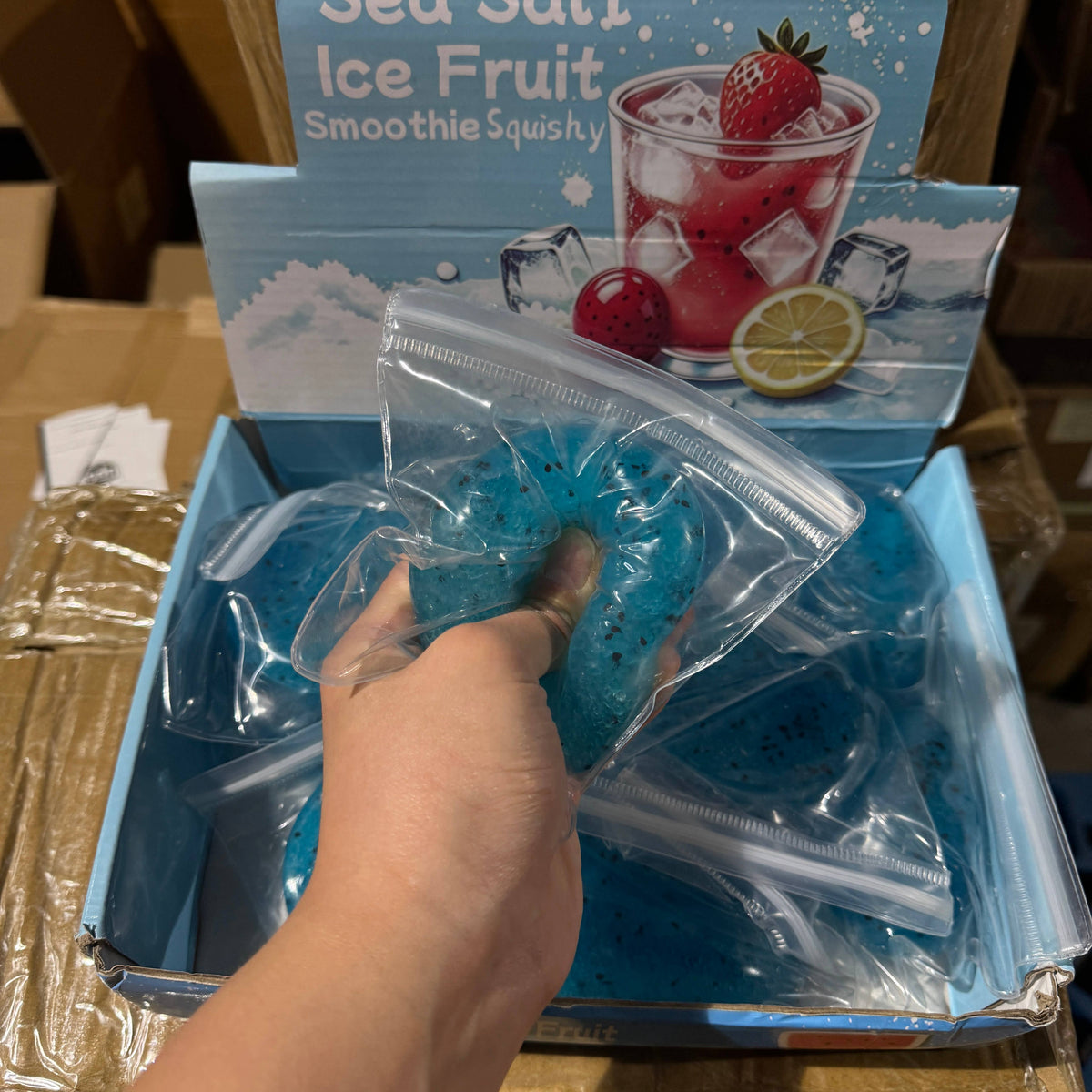 Blue Raspberry Fruit Icy Slushy Ball Squishy 12/pk | A274