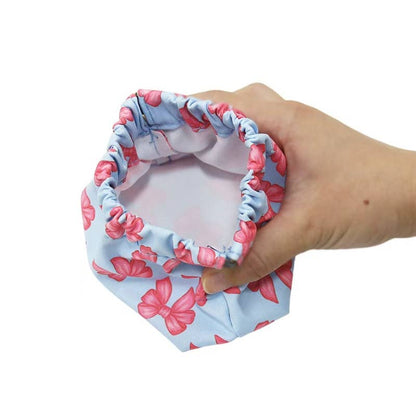 Karma Blue Bow Travel Pinch Pop Pouch Purse Bag Organizer
