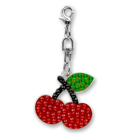 Cherries Rhinestone Bag Charm with Clip
