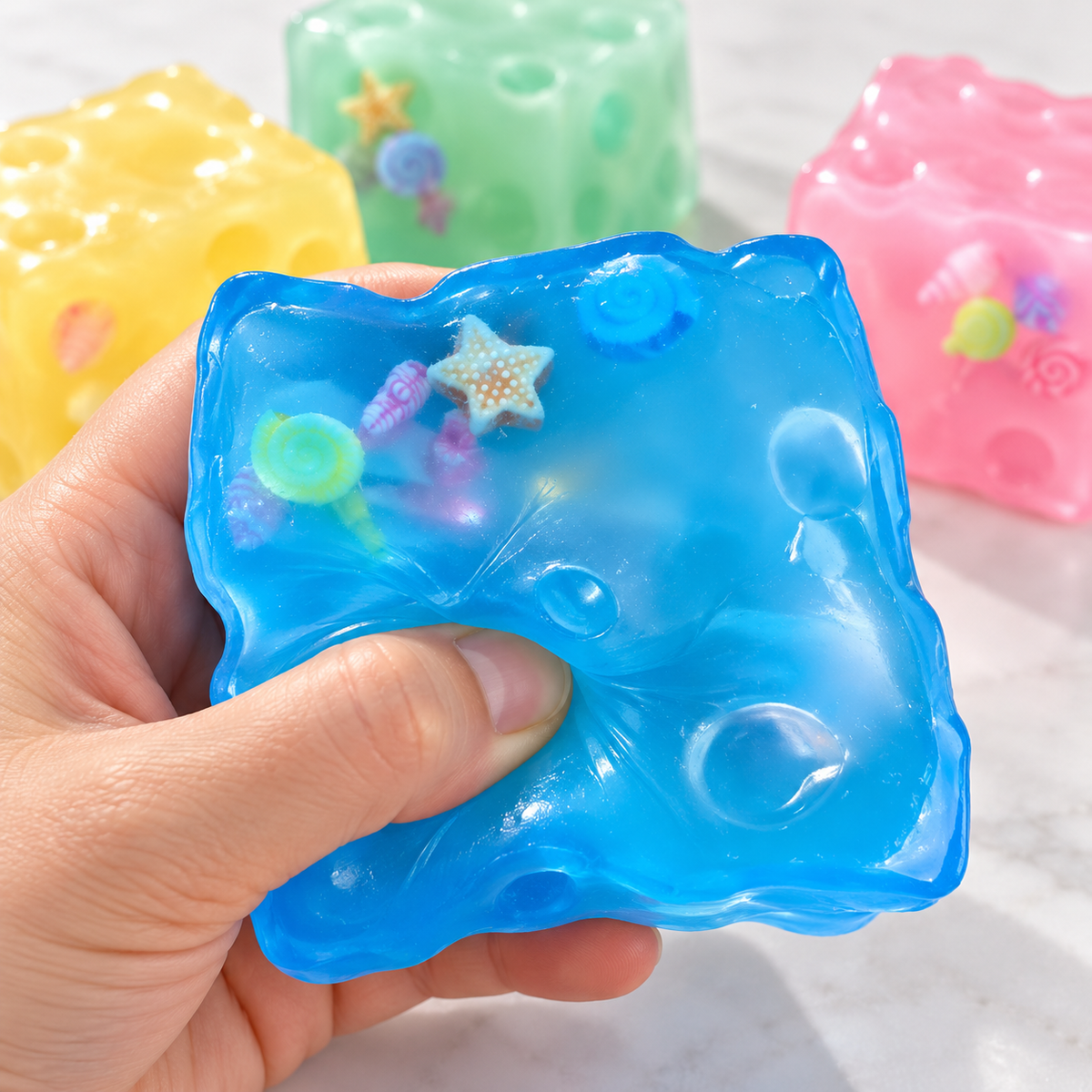 Vaseline Cheese Squishy Toy with Mini Charms -Assorted Color