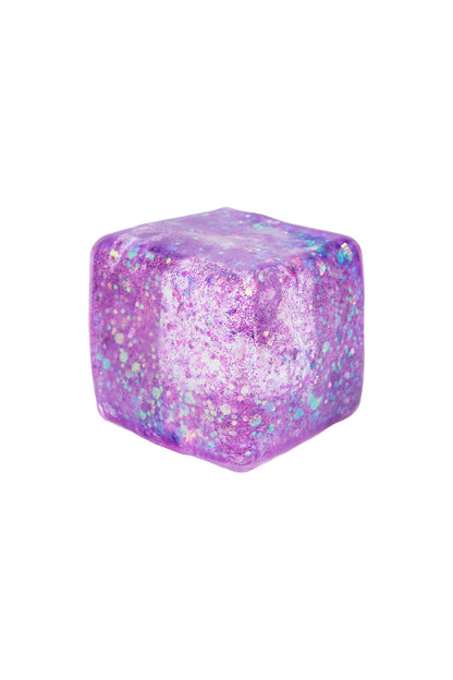 Shimmery Glitter Cube Putty Filled Squishy - 12 Pcs