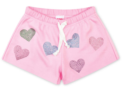 Sparkling Hearts Sweat Shorts (Small (6-8))