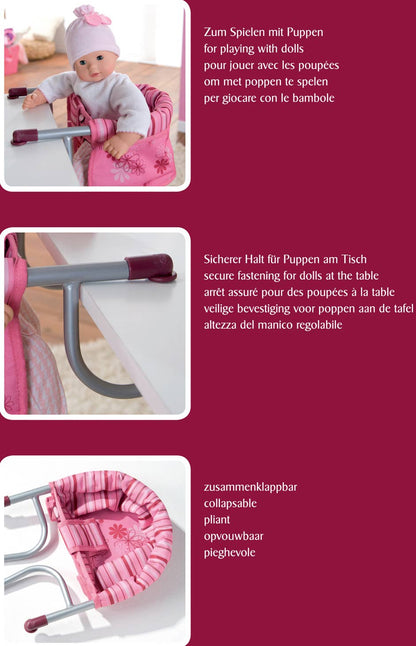 Gotz Hook on Table Seat for Baby Dolls up to 19" Tall