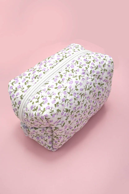 DITSY QUILTED COTTON FLORAL COSMETIC POUCH BAG | AST.