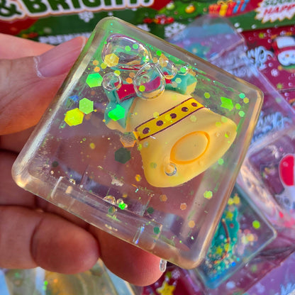 Christmas Glitter Squishy Cube 4-Packs – Display of 12