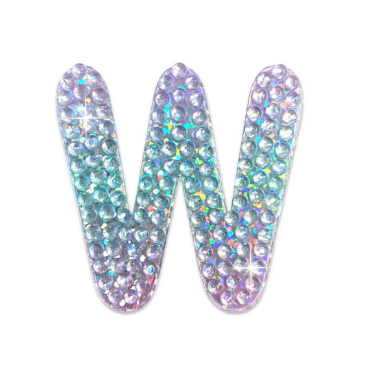 Letter W 2" Rhinestone Sticker