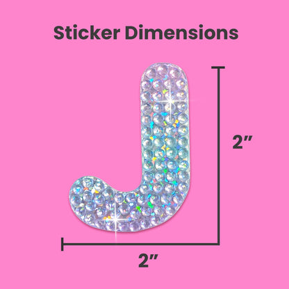 Letter J 2" Rhinestone Sticker