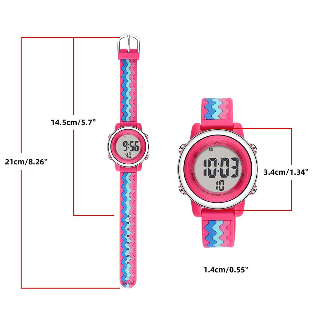 Girls Digital Sports Watch with many features - Pinky Ripple