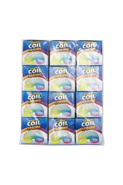 Pastel Rainbow Ombre Coil Slinky Toy - 12 Pcs