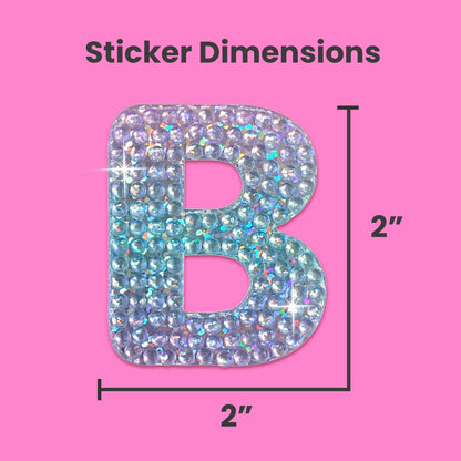 Letter B 2" Rhinestone Sticker