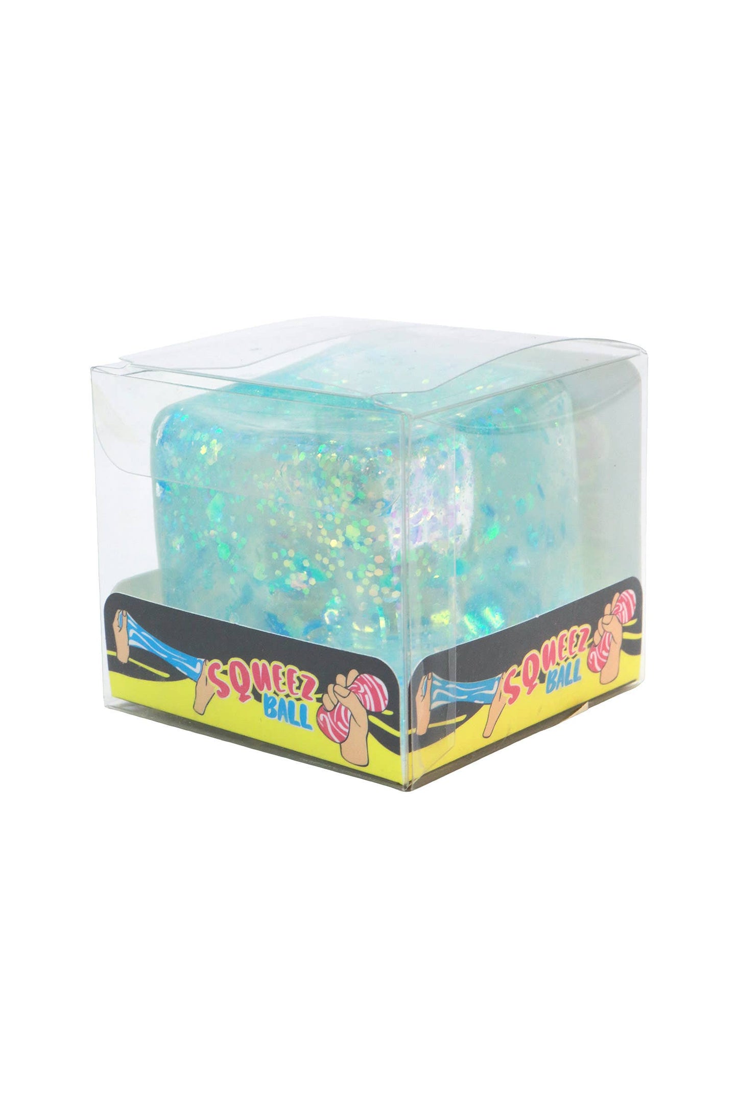 Shimmery Glitter Cube Putty Filled Squishy - 12 Pcs