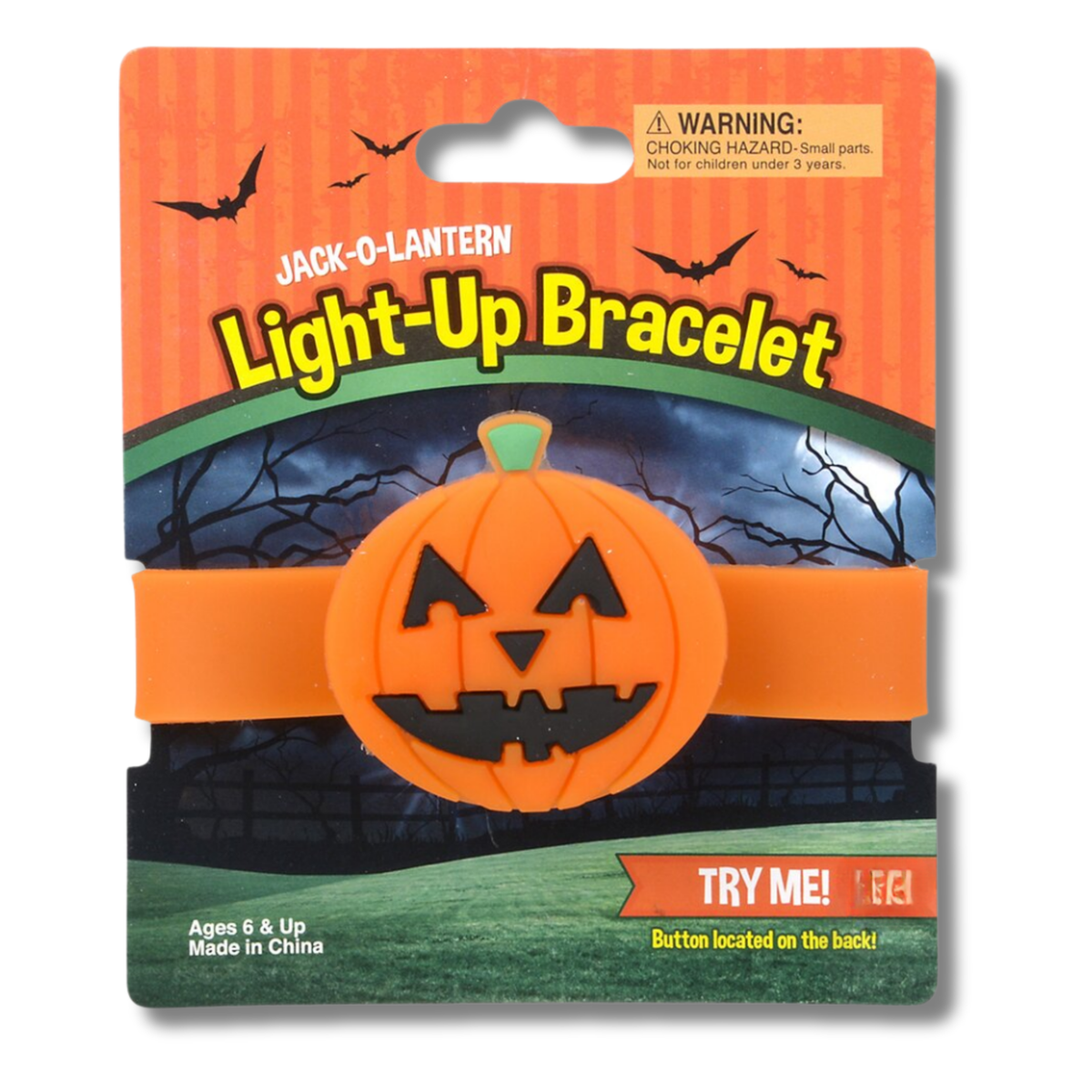 Halloween Pumpkin Light & Glow Up Kid Snap Bracelet