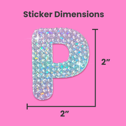 Letter P 2" Rhinestone Sticker